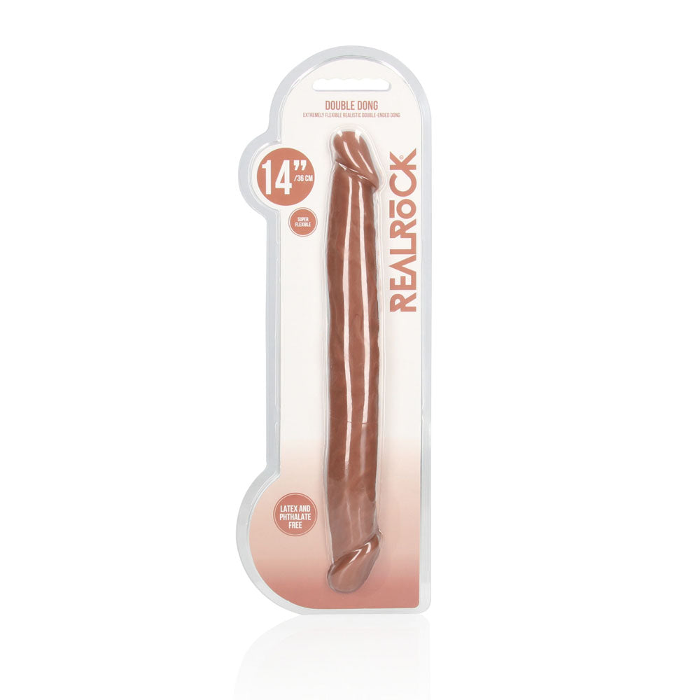 REALROCK 14'' Double Dildo-(rea102tan) - REA102TAN