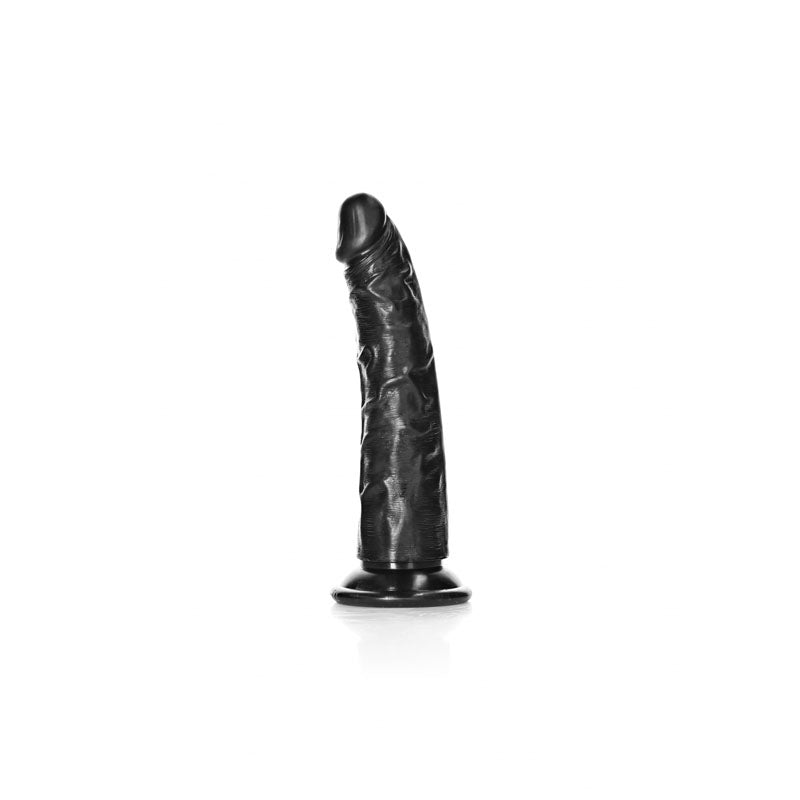 REALROCK Realistic Slim Dildo without Balls - 15.5 cm-(rea113blk) - REA113BLK