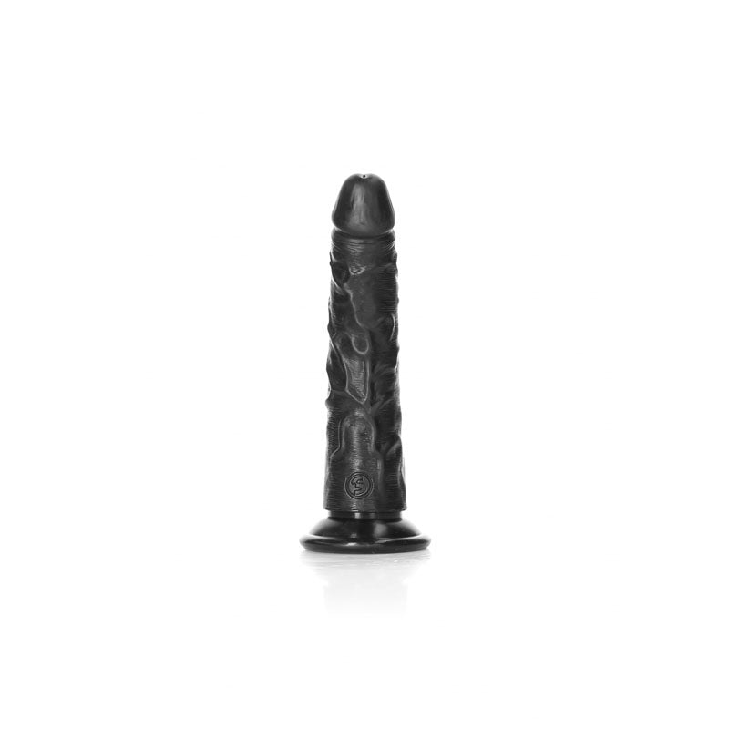 REALROCK Realistic Slim Dildo without Balls - 15.5 cm-(rea113blk) - REA113BLK