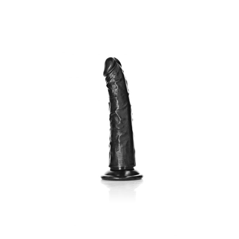 REALROCK Realistic Slim Dildo without Balls - 15.5 cm-(rea113blk) - REA113BLK