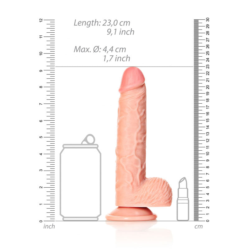 REALROCK Straight Realistic Dildo with Balls - 20.5 cm-(rea125fle) - REA125FLE