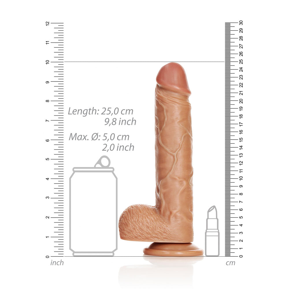 REALROCK Straight Realistic Dildo with Balls - 23 cm-(rea126tan) - REA126TAN