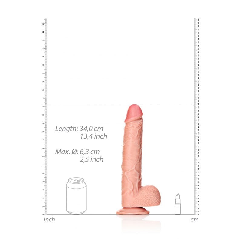 REALROCK Straight Realistic Dildo with Balls - 30.5 cm-(rea129fle) - REA129FLE