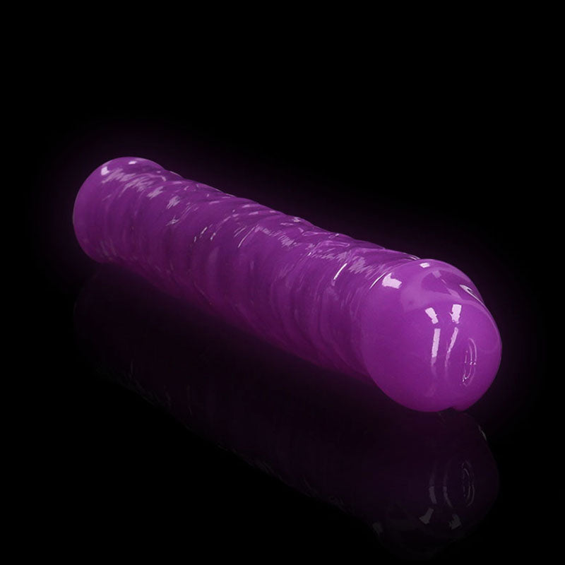 REALROCK 30 cm Double Dong Glow - Purple-(rea148glopur) - REA148GLOPUR