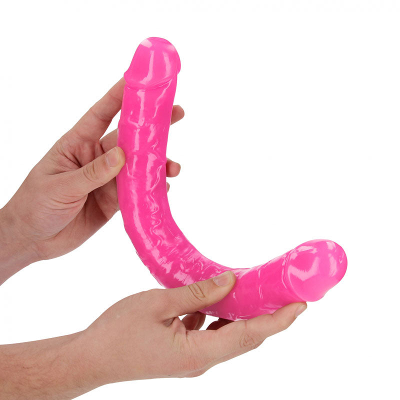 REALROCK 38 cm Double Dong Glow - Pink-(rea149glopnk) - REA149GLOPNK