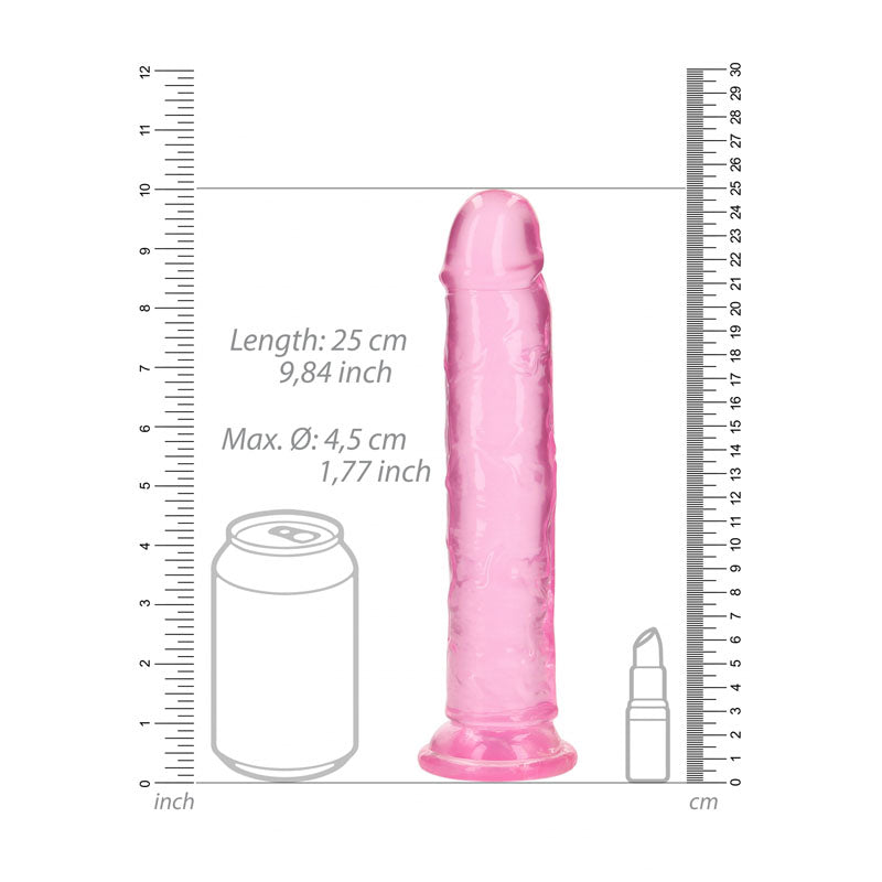 REALROCK 25 cm Straight Dildo - Pink-(rea154pnk) - REA154PNK