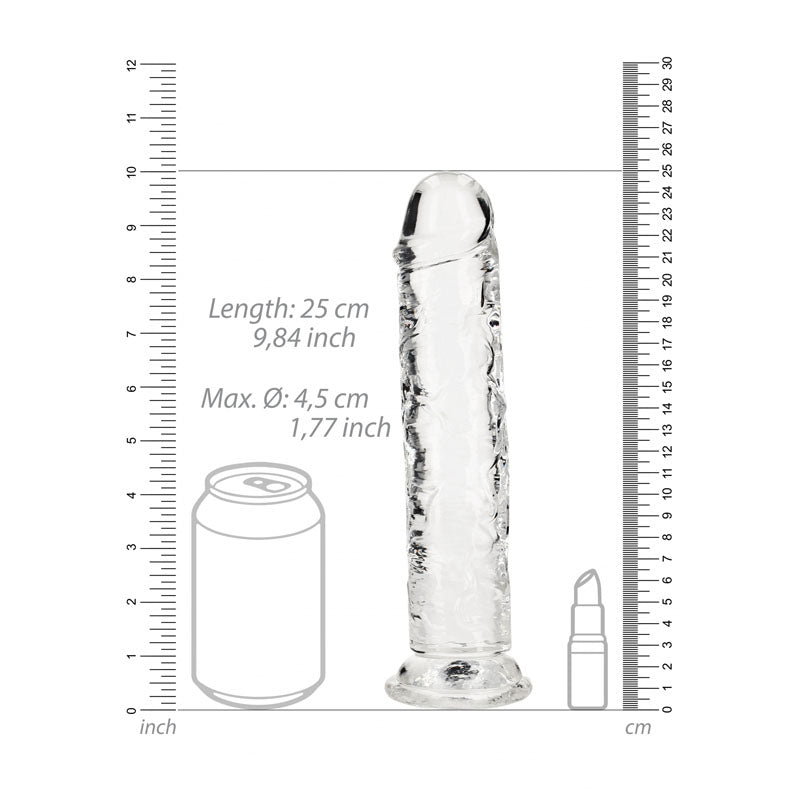 REALROCK 25 cm Straight Dildo - Clear-(rea154tra) - REA154TRA