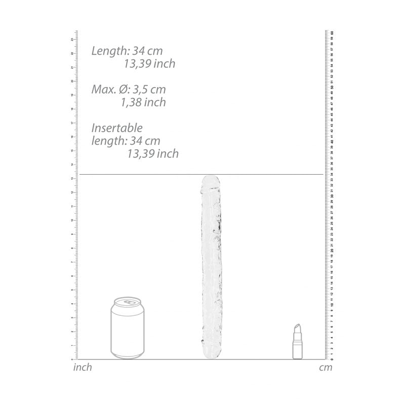 REALROCK 34 cm Double Dong - Clear-(rea159tra) - REA159TRA