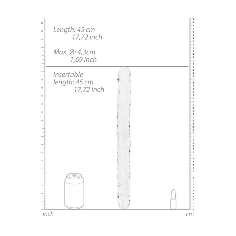 REALROCK 45 cm Double Dong - Clear-(rea160tra) - REA160TRA