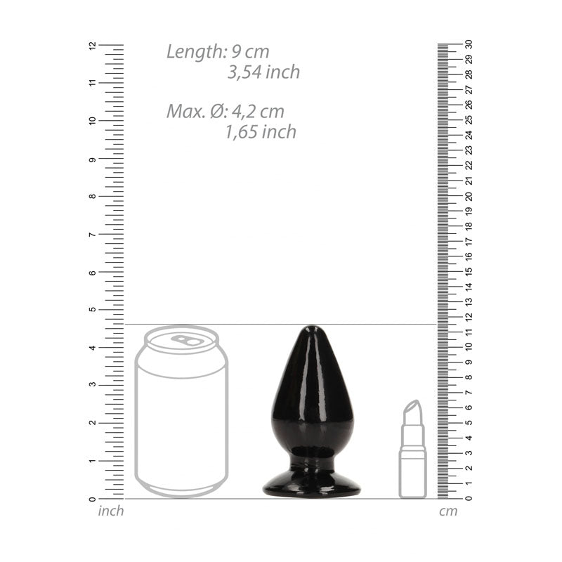 REALROCK 11.5 cm Anal Plug - Black-(rea162blk) - REA162BLK