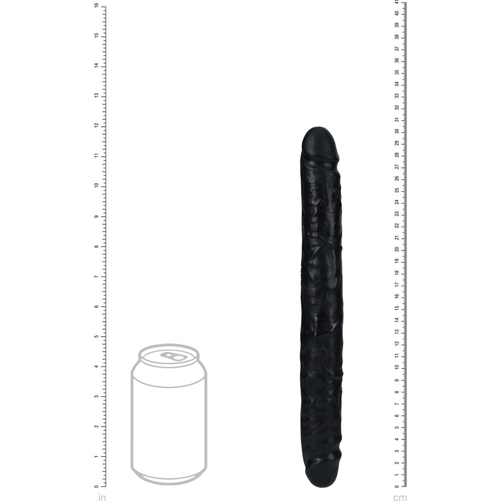 REALROCK 30cm Slim Double Dildo - Black-(rea183blk) - REA183BLK