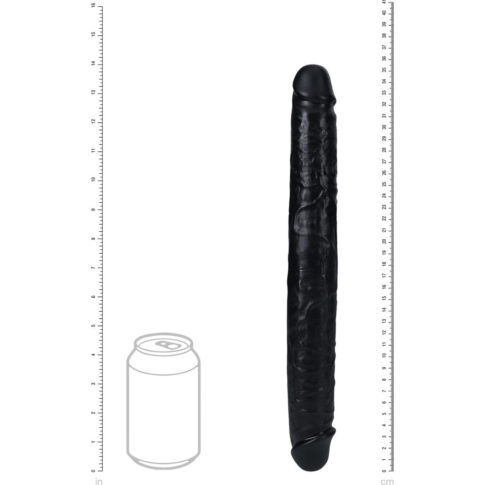 REALROCK 35cm Thick Double Dildo - Black-(rea185blk) - REA185BLK