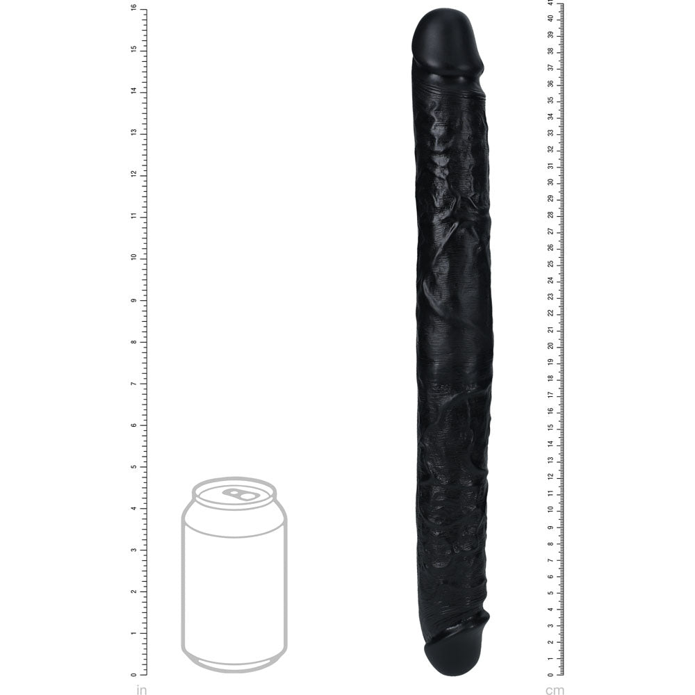 REALROCK 40cm Thick Double Dildo - Black-(rea186blk) - REA186BLK