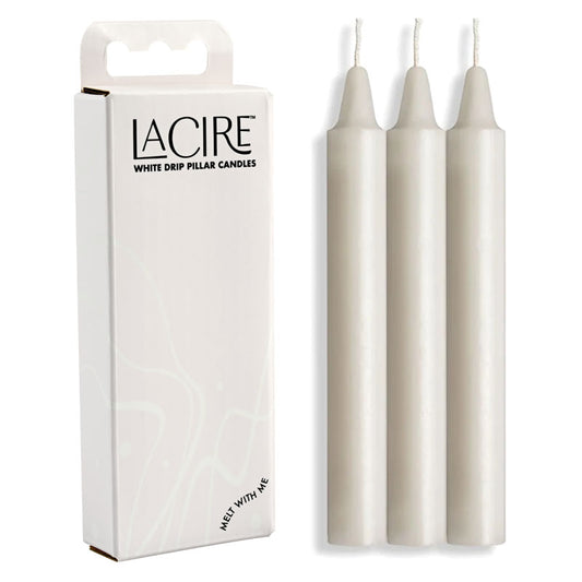 LaCire Drip Pillar Candles - White-(ss05203) - SS05203