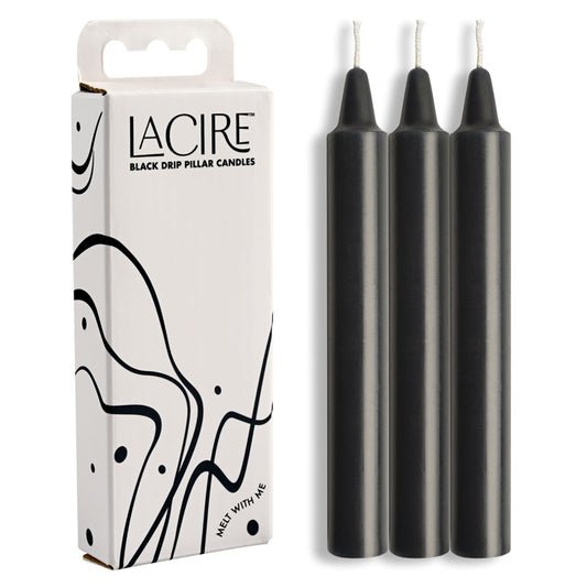 LaCire Drip Pillar Candles - Black-(ss05206) - SS05206